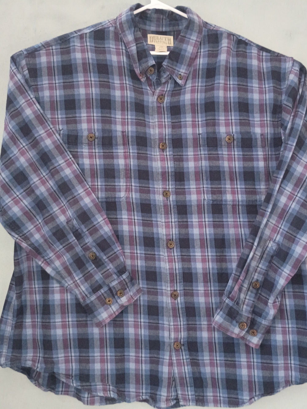 Duluth Trading Co Men's Blue Plaid Button-Up Shirt